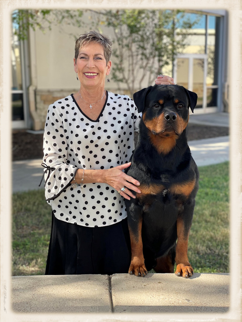 Tommye Parker and Fritz, the number one German Rottweiler in the country!